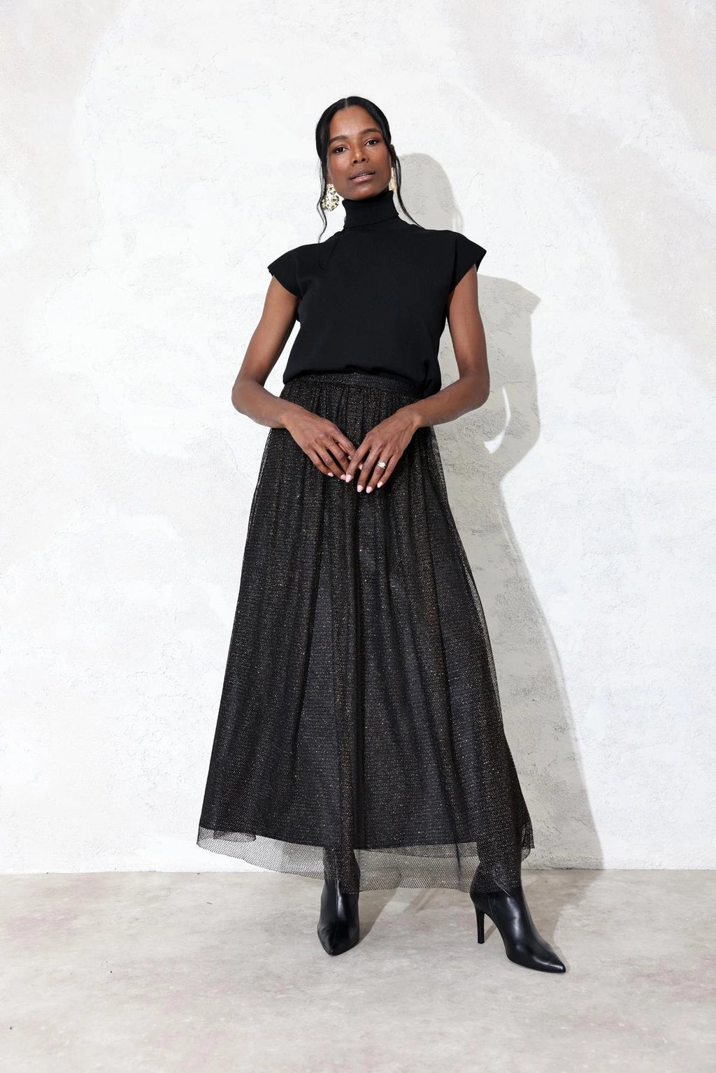 Falda Maxi de Tela de Malla