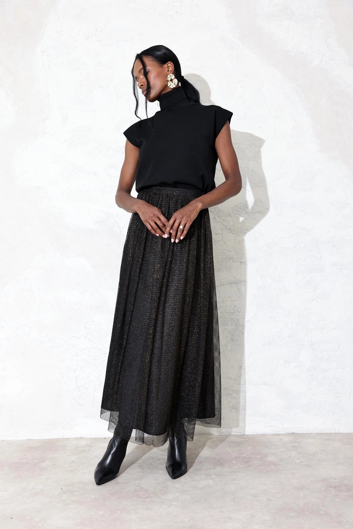 Falda Maxi de Tela de Malla