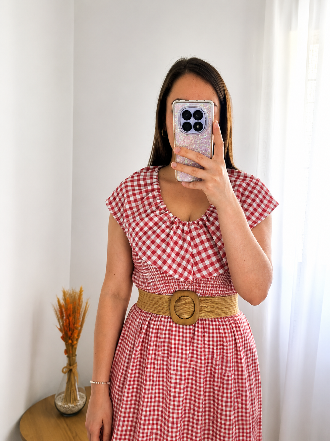 Vestido Vichy Rosa
