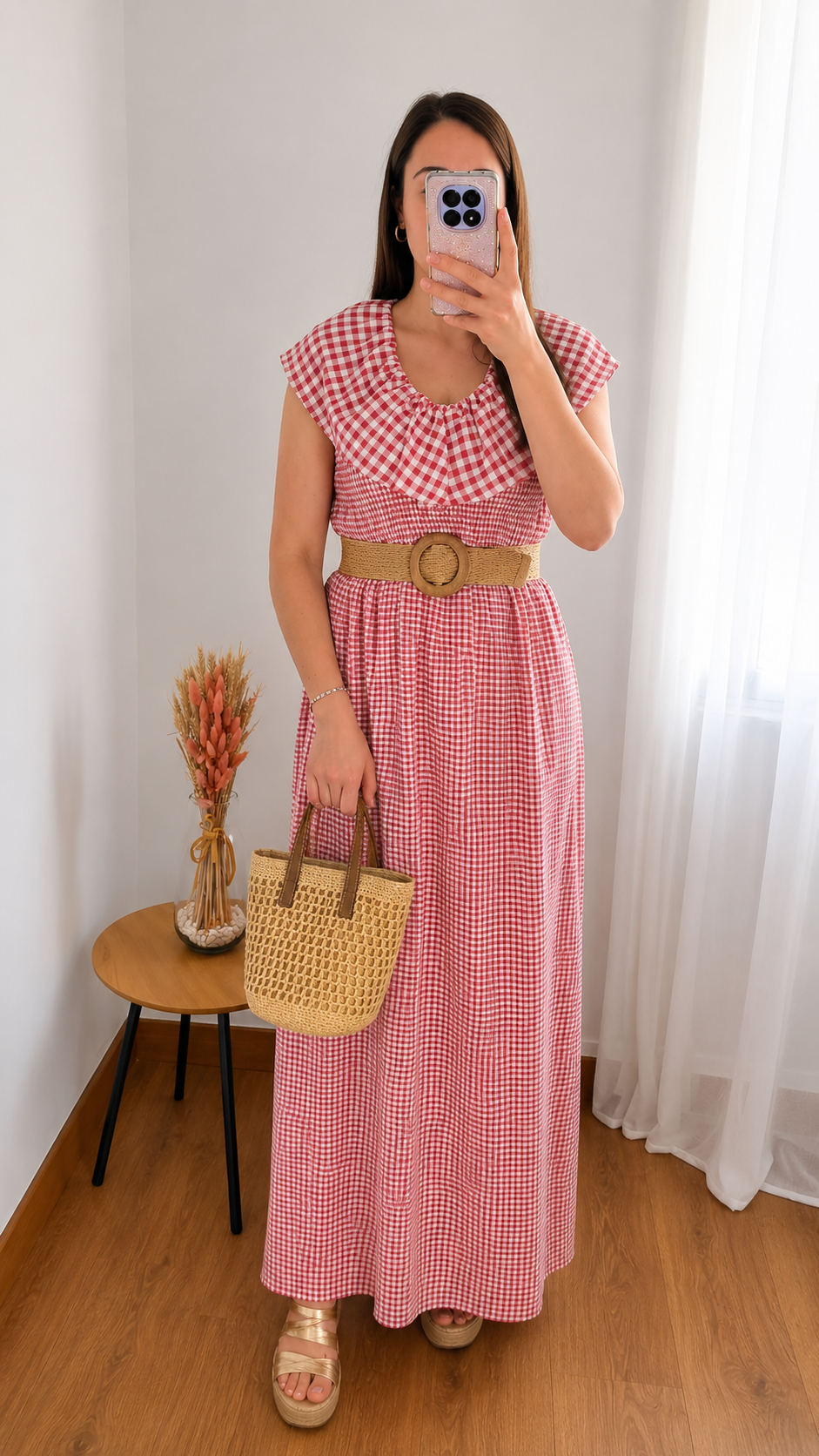 Vestido Vichy Rosa