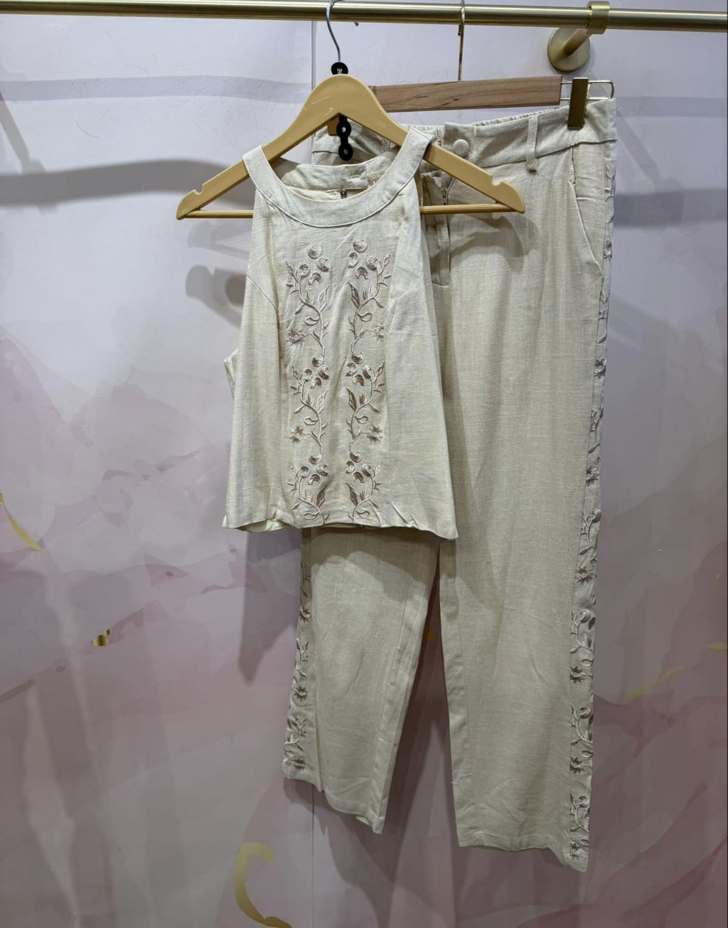 Conjunto Bordado Beige