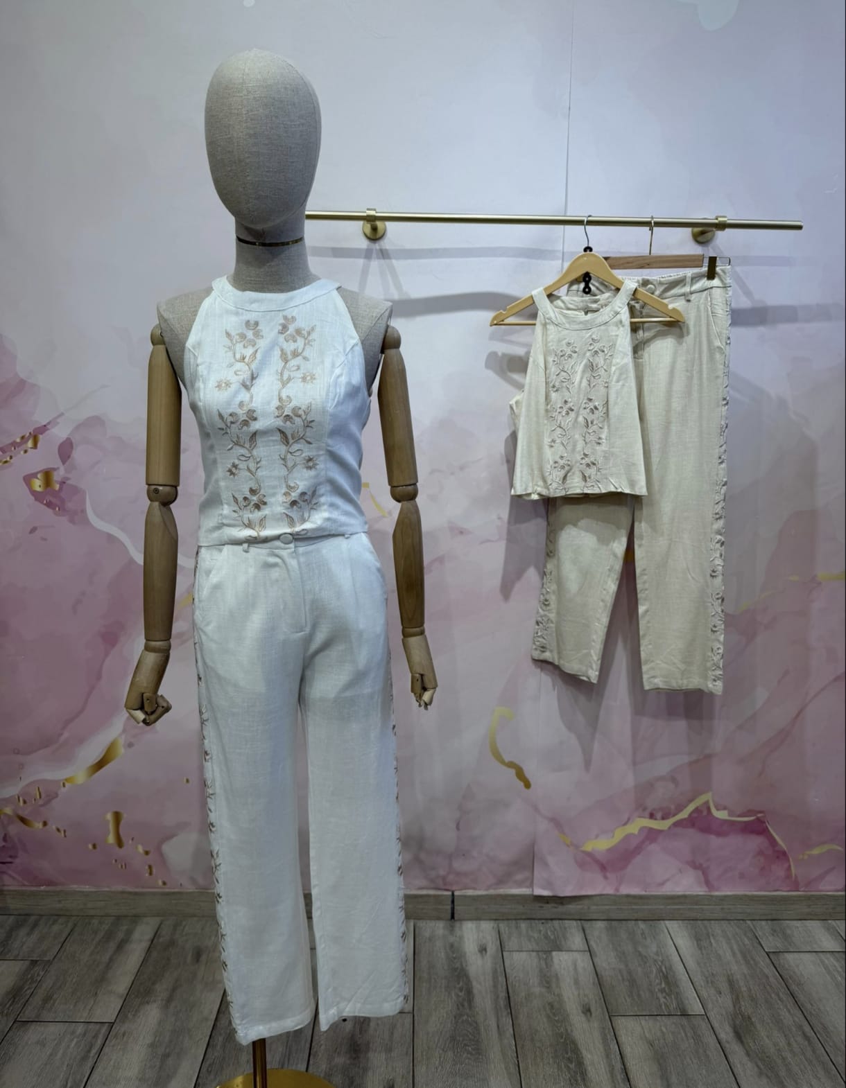Conjunto Bordado Beige